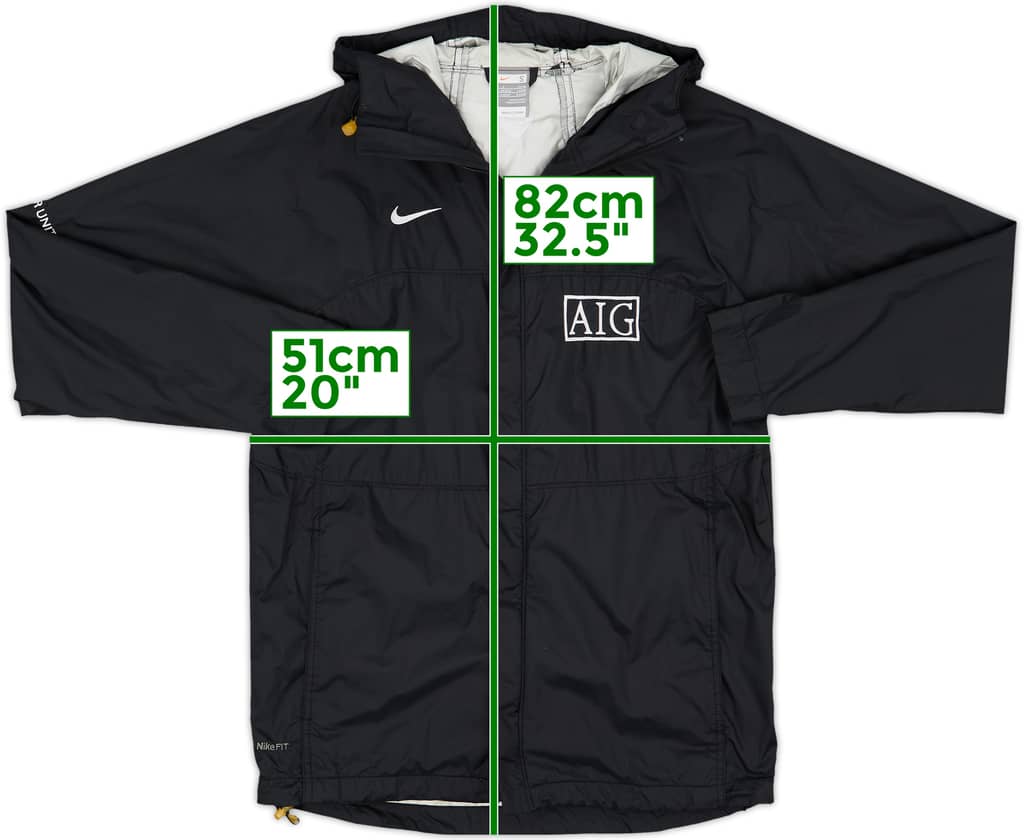2008-09 Manchester United Nike Hooded Rain Jacket - 8/10 - (S)