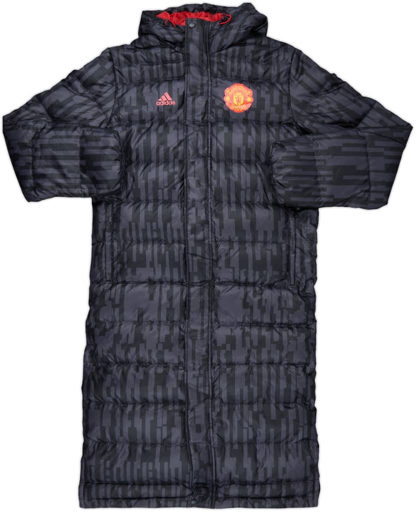 2016-17 Manchester United adidas Hooded Padded Bench Coat - 9/10 - (XS)