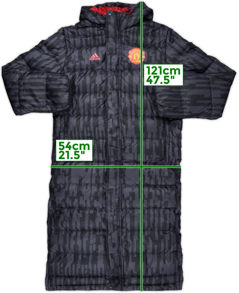 2016-17 Manchester United adidas Hooded Padded Bench Coat - 9/10 - (XS)