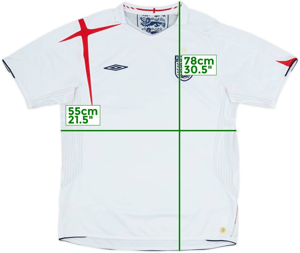 2005-07 Inglaterra Camiseta Local - 5/10 - (XL)