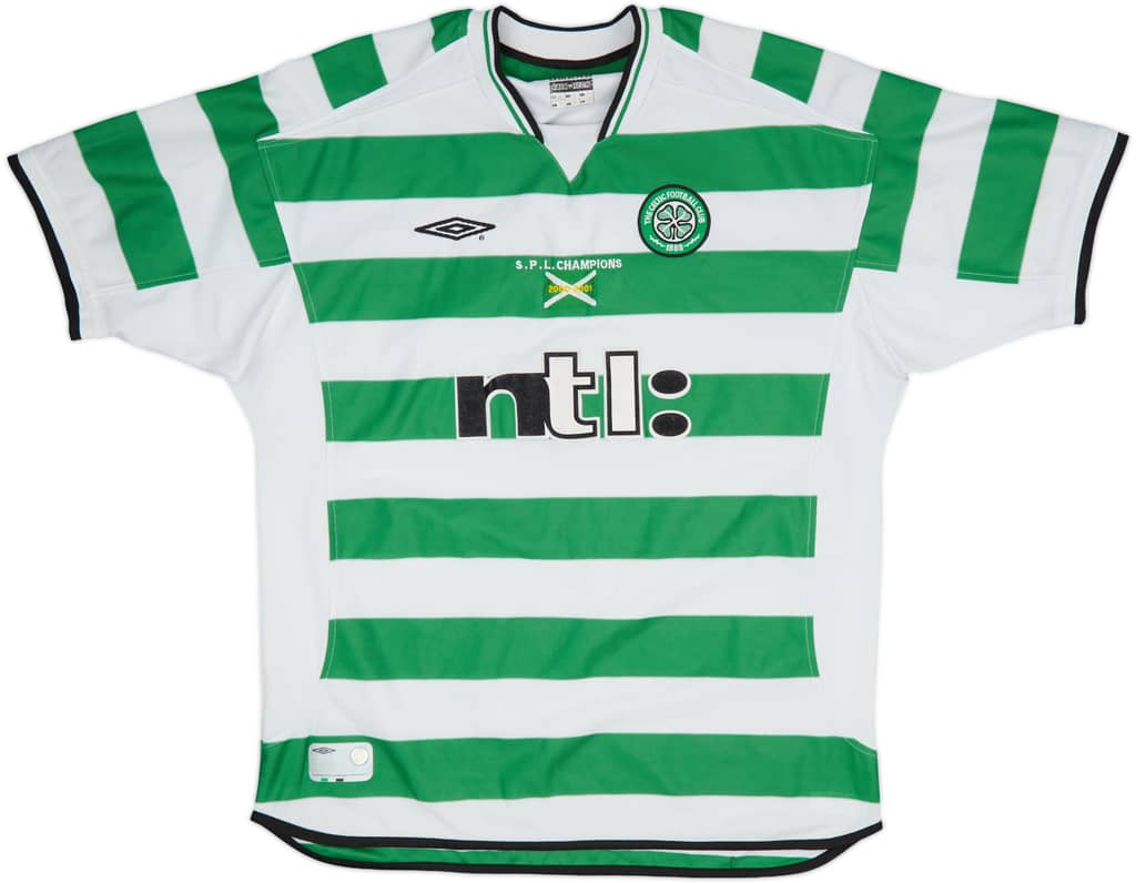 2001-03 Celtic Home 'SPL Champions' Shirt - 5/10 - (XL)