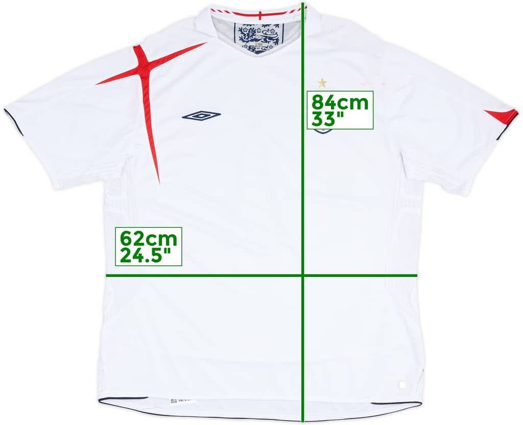 2005-07 England Home Shirt - 4/10 - (3XL)