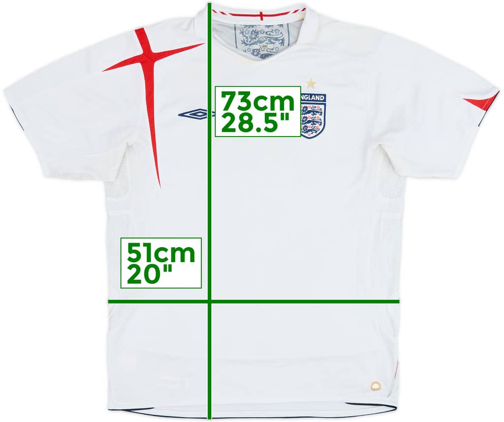 2005-07 England Home Shirt - 5/10 - (L)