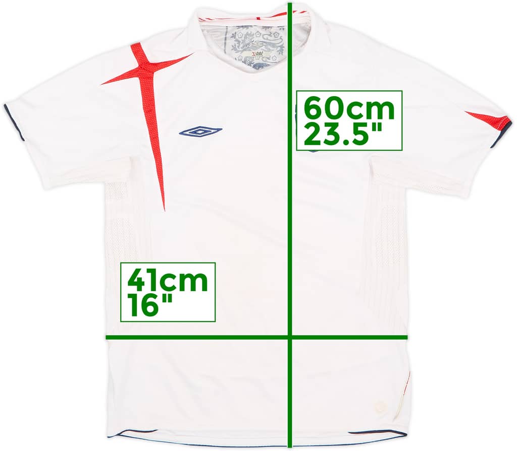 2005-07 England Home Shirt - 5/10 - (L.Boys)