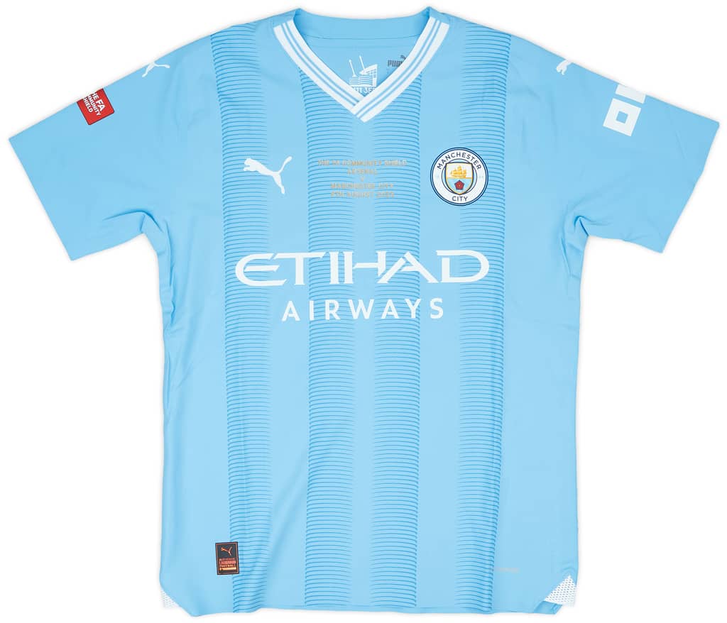 2023-24 Manchester City Match Issue Community Shield Home Shirt Joao Cancelo #7