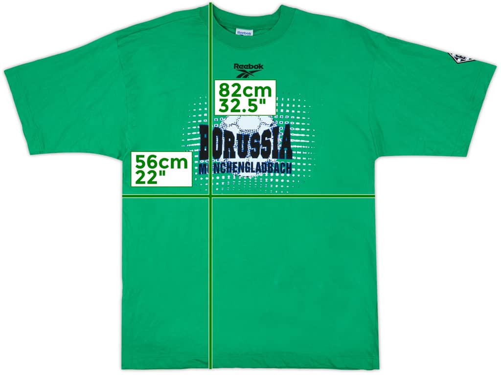 1997-99 Borussia Monchengladbach Reebok Cotton Tee - 9/10 - (XL)