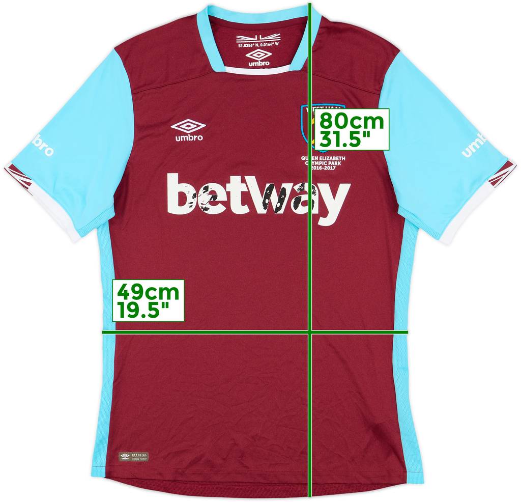 2016-17 West Ham Home Shirt - 4/10 - (L)