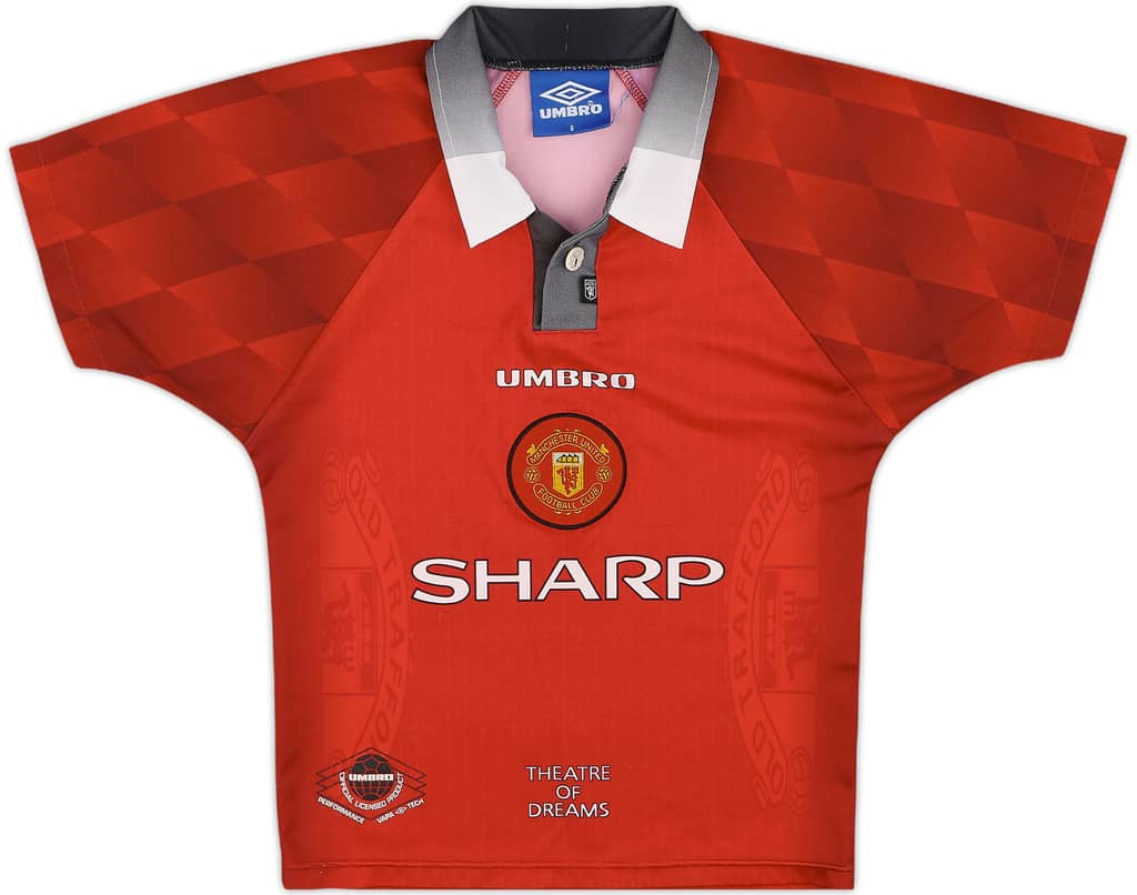 1996-98 Manchester United Home Shirt - 9/10 - (M.Boys)