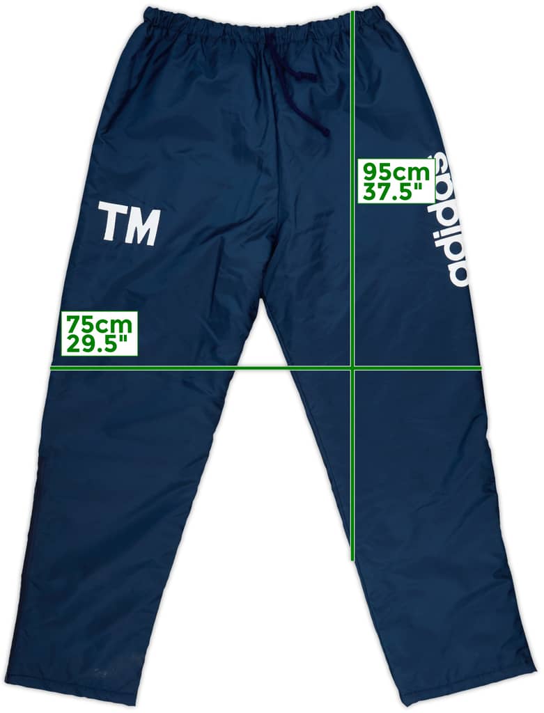 1990-92 Arsenal Staff Issue adidas Winter Padded Pants/Bottoms 'TM'