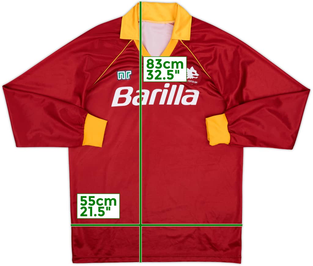 1990-91 Roma Home L/S Shirt - 9/10 - (XL)