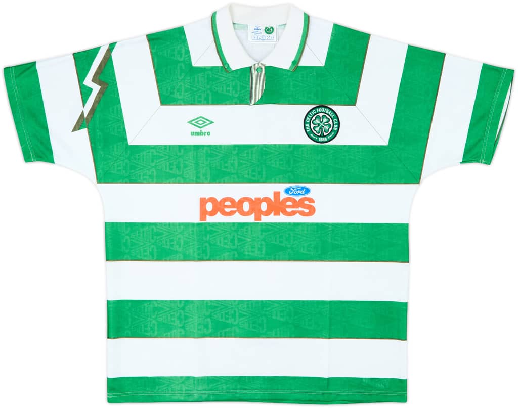 1991-92 Celtic Home Shirt - 8/10 - (XL)