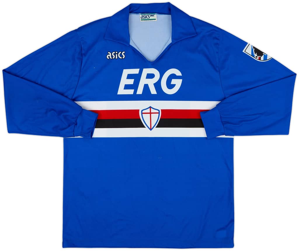 1991-92 Sampdoria Home L/S Shirt - 8/10 - (XL)