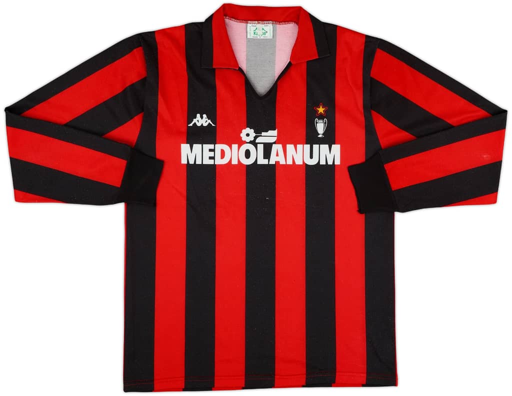 1989-90 AC Milan Home L/S Shirt - 7/10 - (L)