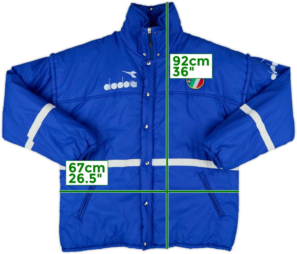 1990-92 Italy Diadora Padded Bench Coat - 8/10 - (L)