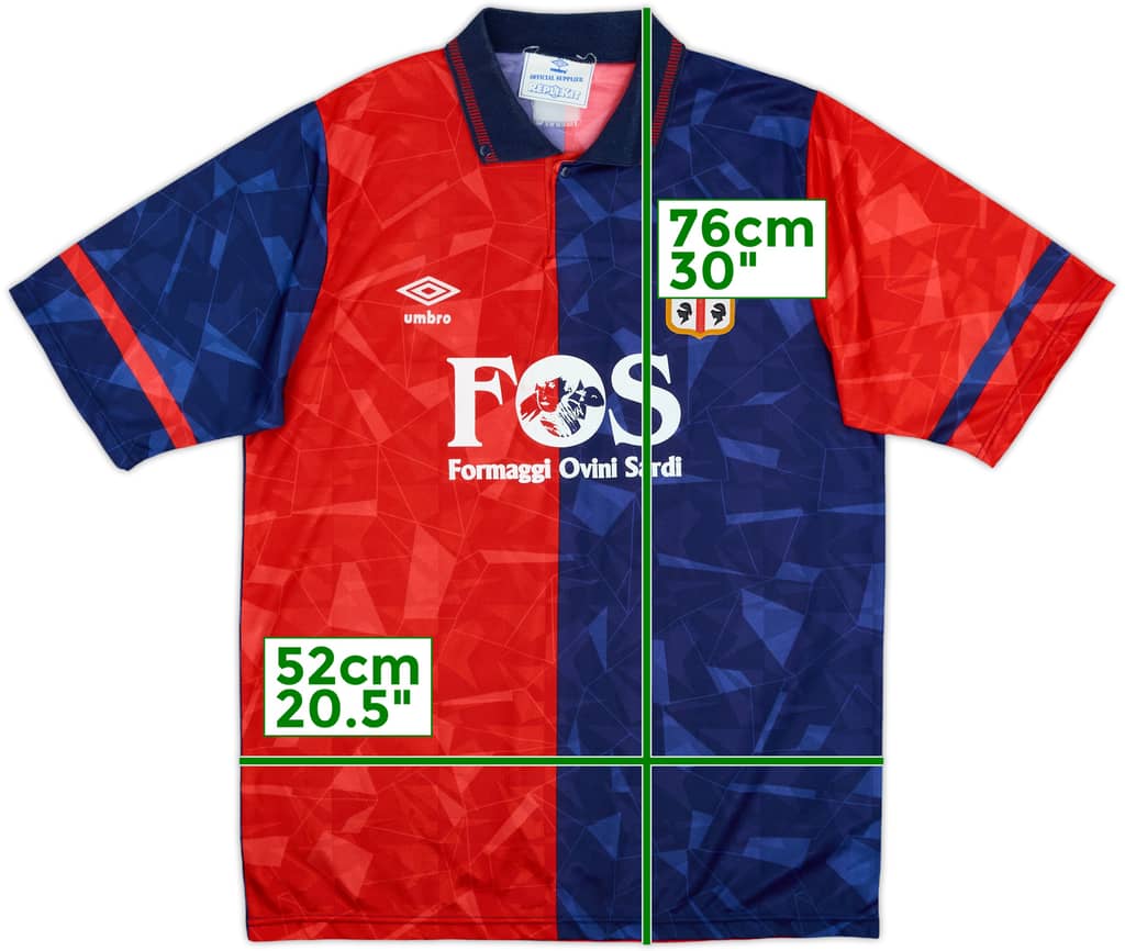 1990-93 Cagliari Home Shirt - 8/10 - (M)