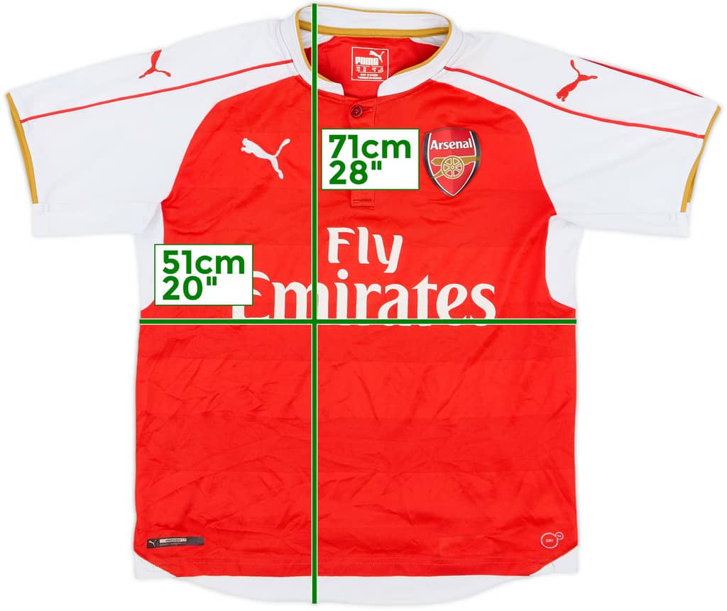 2015-16 Arsenal Home Shirt - 7/10 - (XL.Boys)