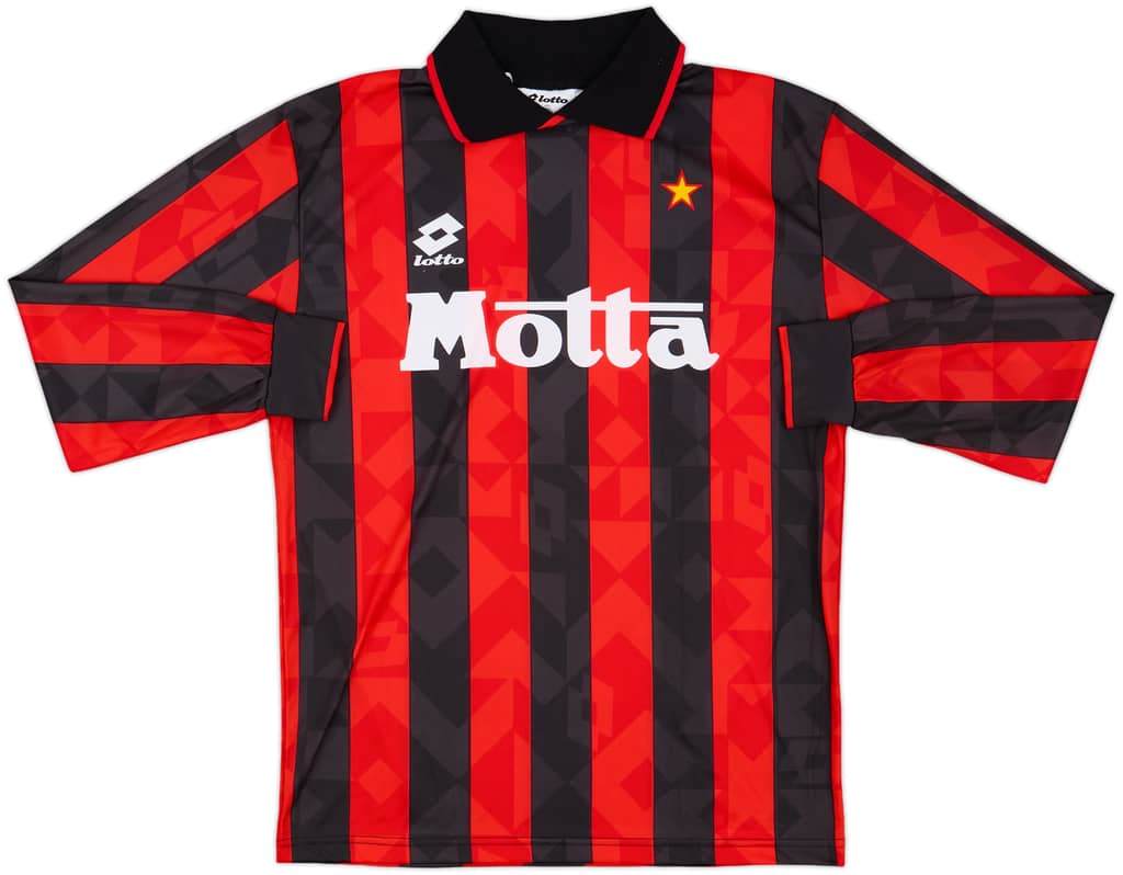 1993-94 AC Milan Home L/S Shirt - 8/10 - (S)