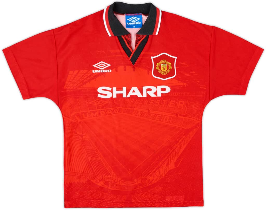 1994-96 Manchester United Home Shirt - 8/10 - (L.Boys)