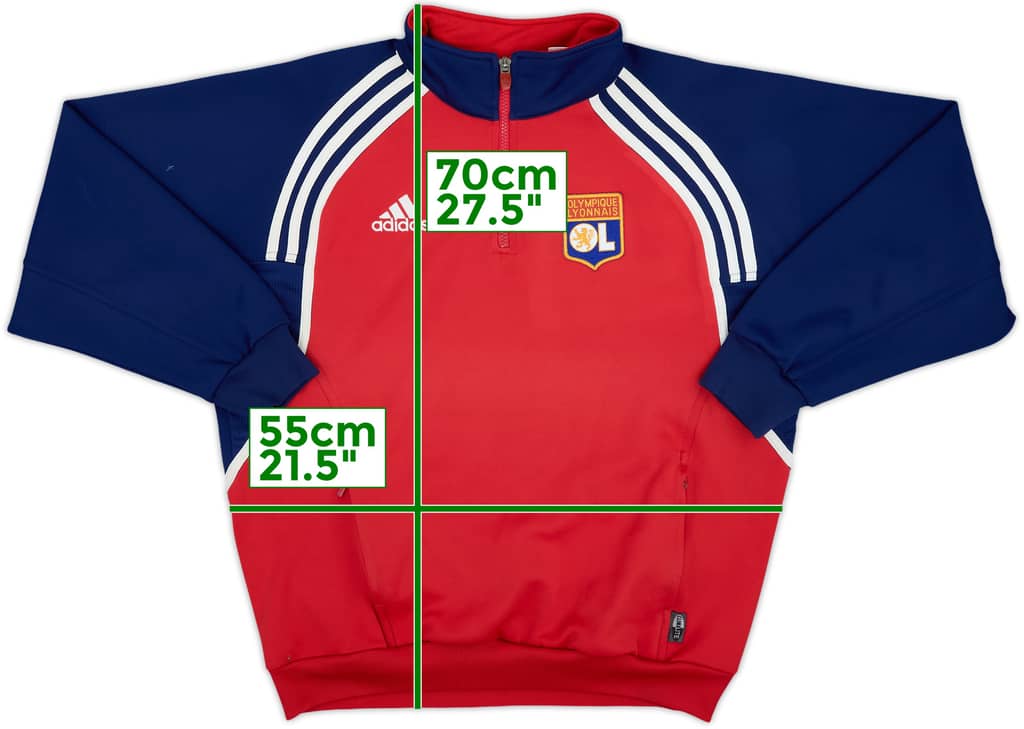 2000-01 Lyon adidas 1/4 Zip Drill Top - 8/10 - (M)