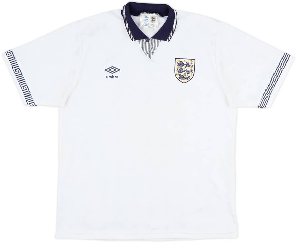 1990-92 England Home Shirt - 8/10 - (L)