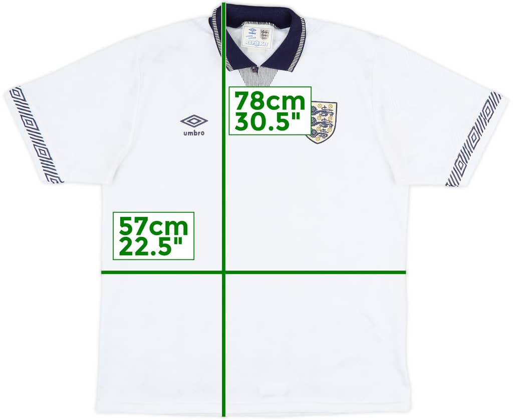 1990-92 England Home Shirt - 8/10 - (L)