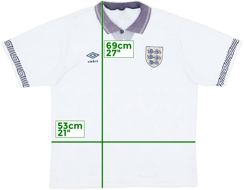 1990-92 England Home Shirt - 7/10 - (M)