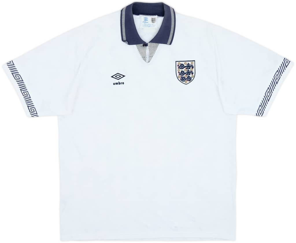 1990-92 England Home Shirt - 9/10 - (XL)