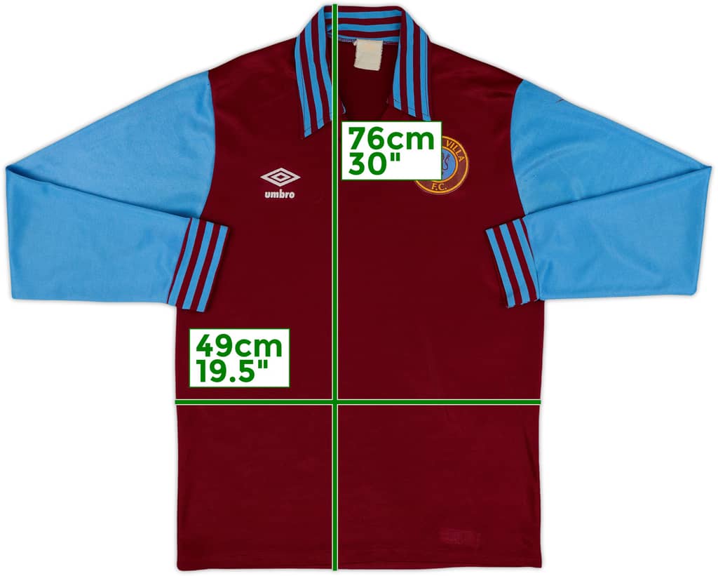 1976-81 Aston Villa Home L/S Shirt - 8/10 - (M)