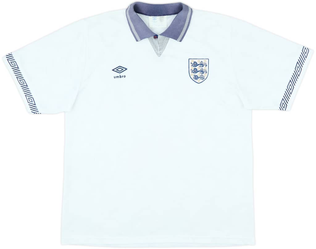 1990-92 England Home Shirt - 7/10 - (XL)