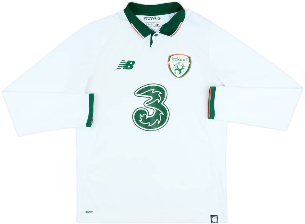 2017-18 Ireland Away L/S Shirt - 9/10 - (S)