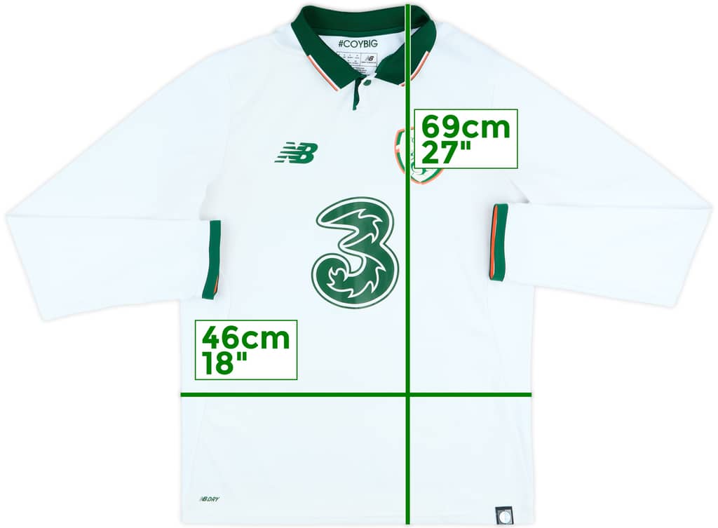 2017-18 Ireland Away L/S Shirt - 9/10 - (S)