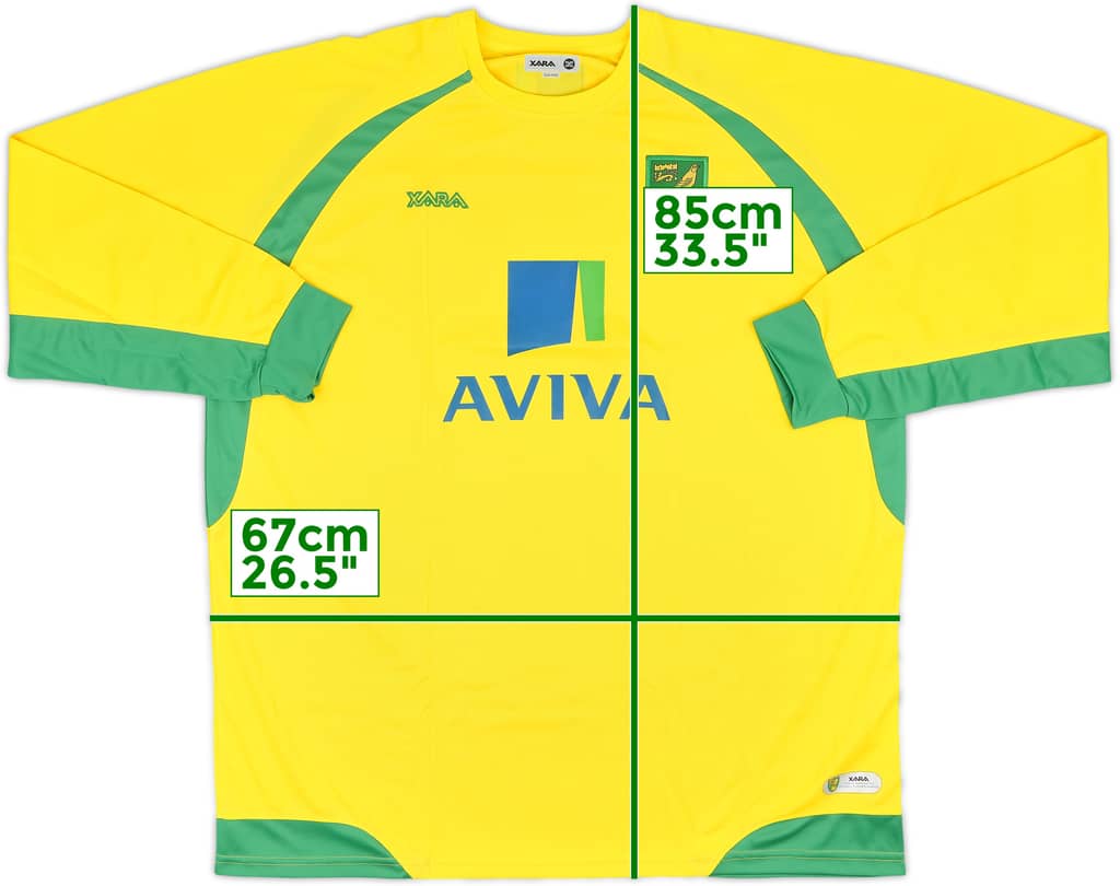2010-11 Norwich Home L/S Shirt - 10/10 - (3XL)