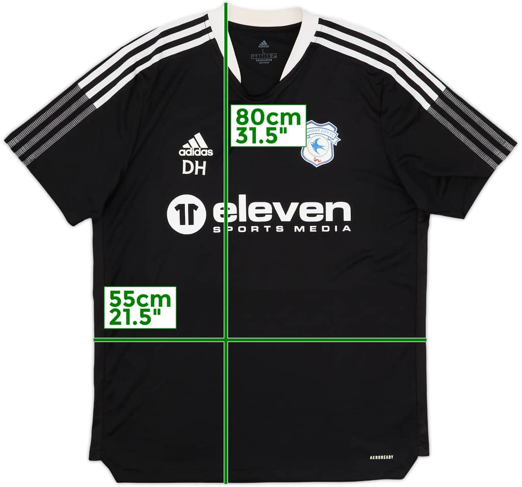 2021-22 Cardiff City Staff Issue adidas Training Shirt DH - 9/10 - (L)