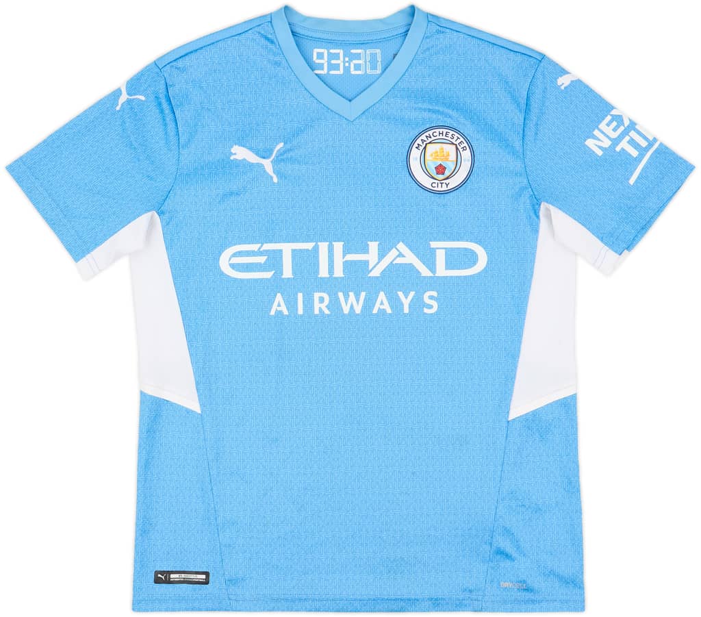 2021-22 Manchester City Home Shirt - 8/10 - (L.Boys)