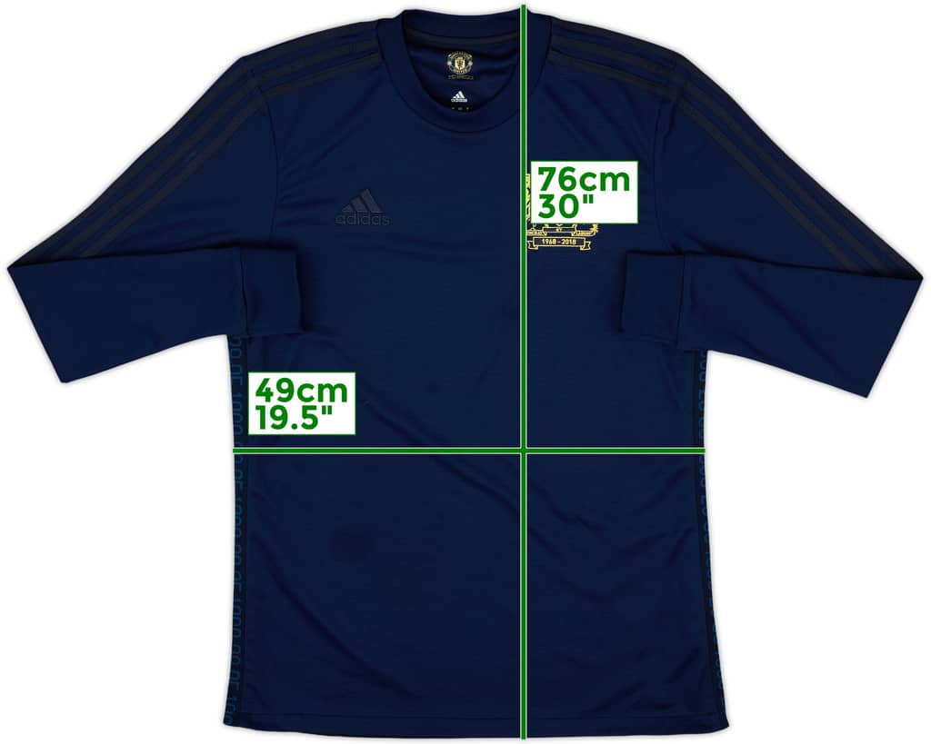 2018-19 Manchester United adidas Retro '1968' L/S Shirt - 8/10 - (M)