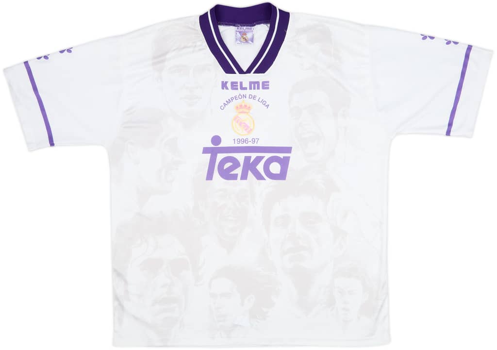 1996-97 Real Madrid Kelme 'Campeon de Liga' Shirt - 8/10 - (L)