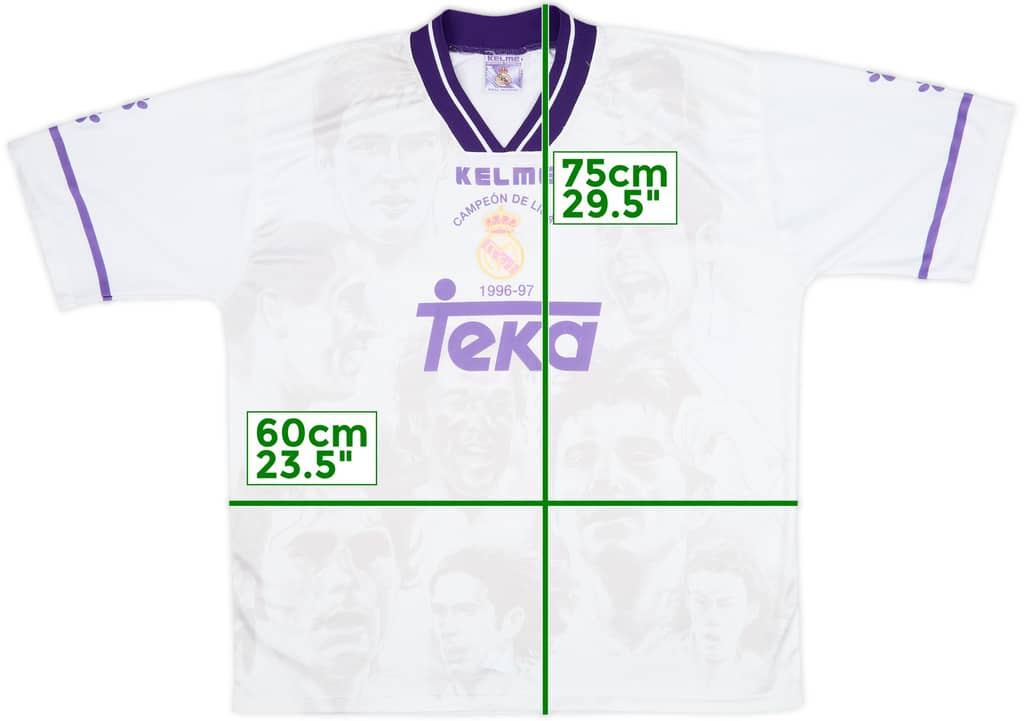 1996-97 Real Madrid Kelme 'Campeon de Liga' Shirt - 8/10 - (L)