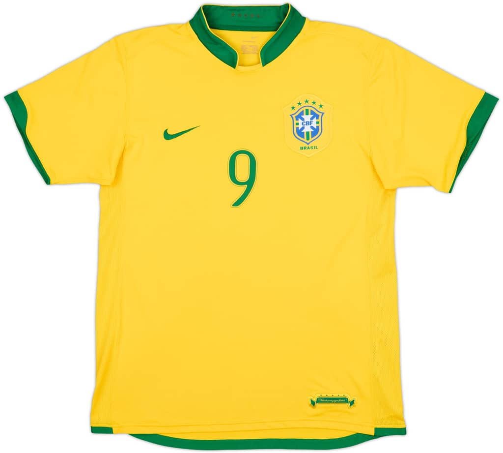 2006-08 Brazil Home Shirt Ronaldo #9 - 8/10 - (S)