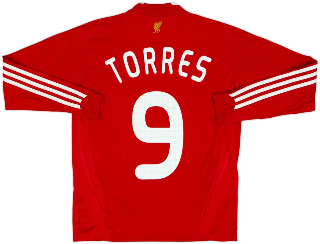 2008-10 Liverpool Home L/S Shirt Torres #9 - 6/10 - (L.Boys)