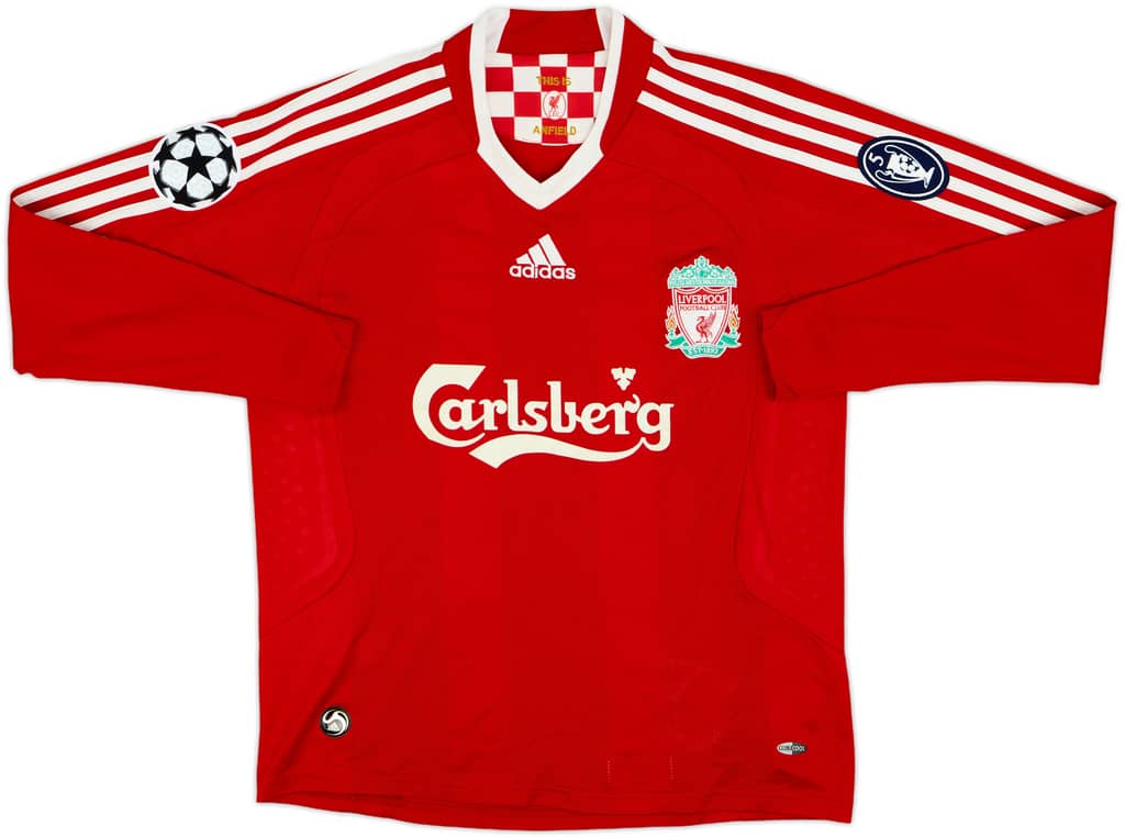 2008-10 Liverpool Home L/S Shirt Torres #9 - 6/10 - (L.Boys)