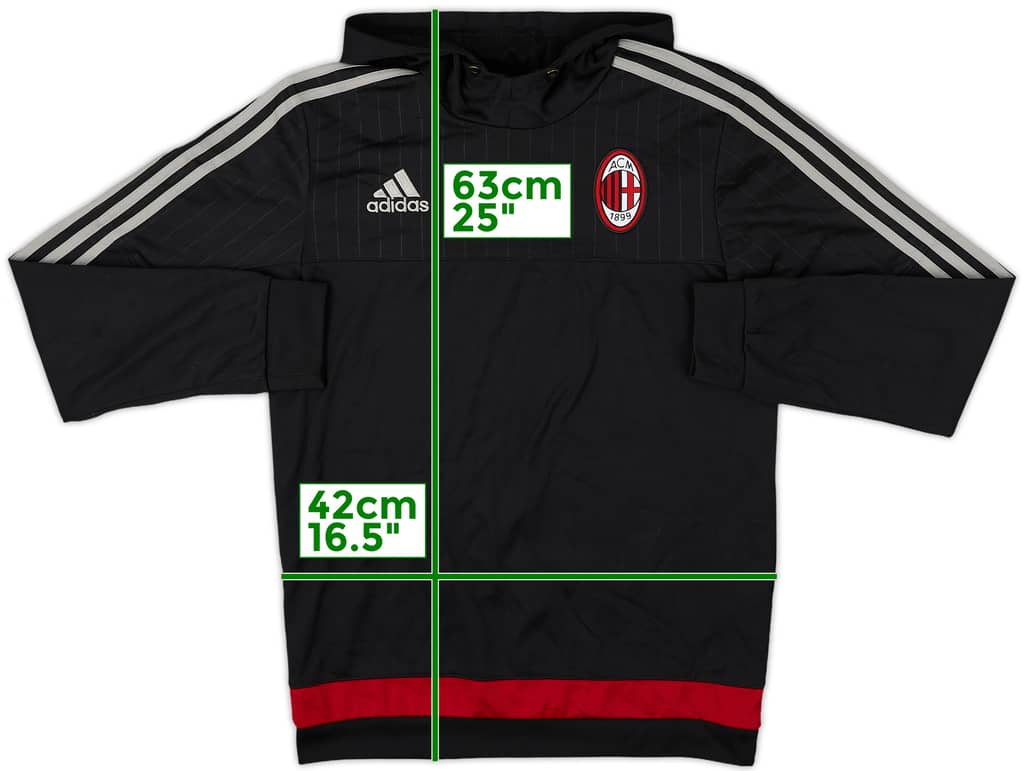 2015-16 AC Milan adidas Hooded Top - 6/10 - (S)