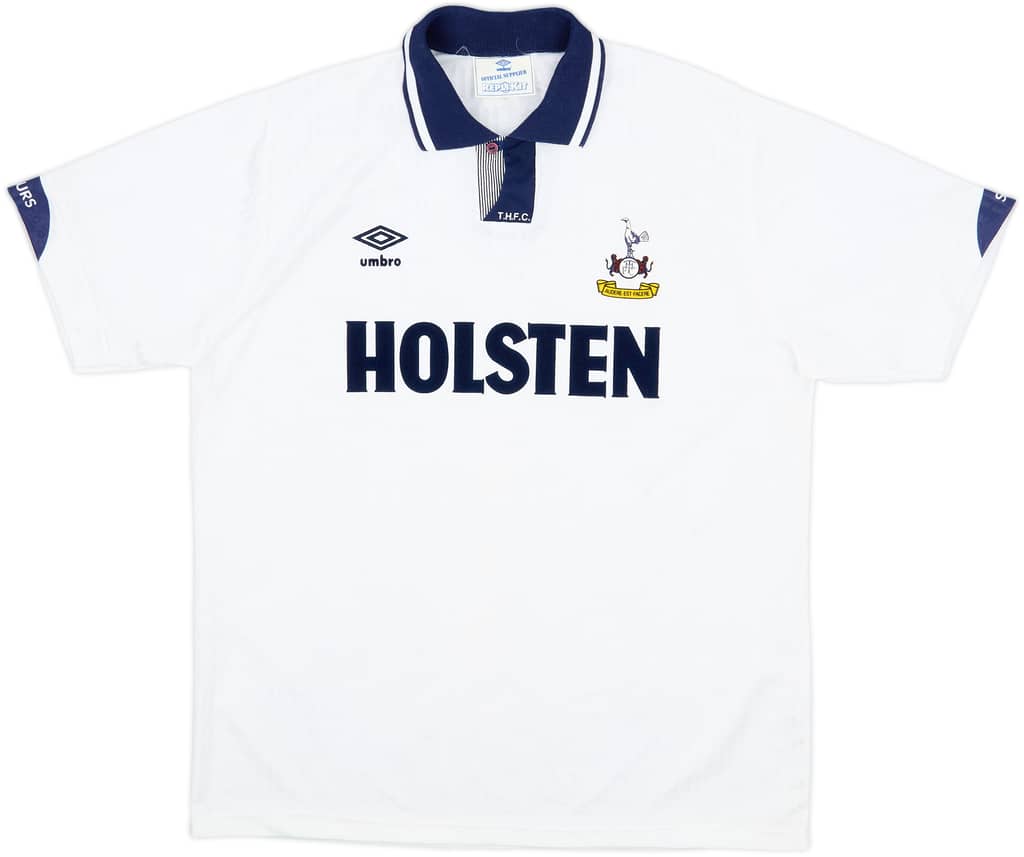 1991-93 Tottenham Home Shirt - 9/10 - (XL)