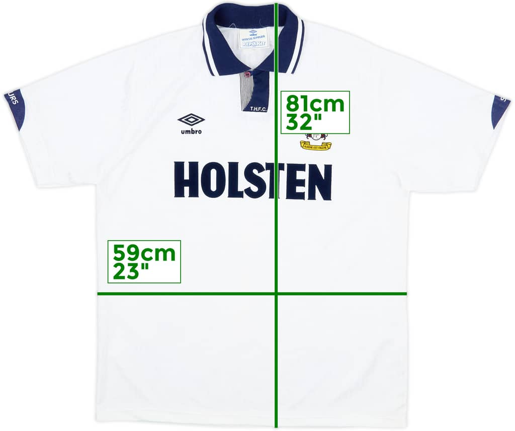 1991-93 Tottenham Home Shirt - 9/10 - (XL)