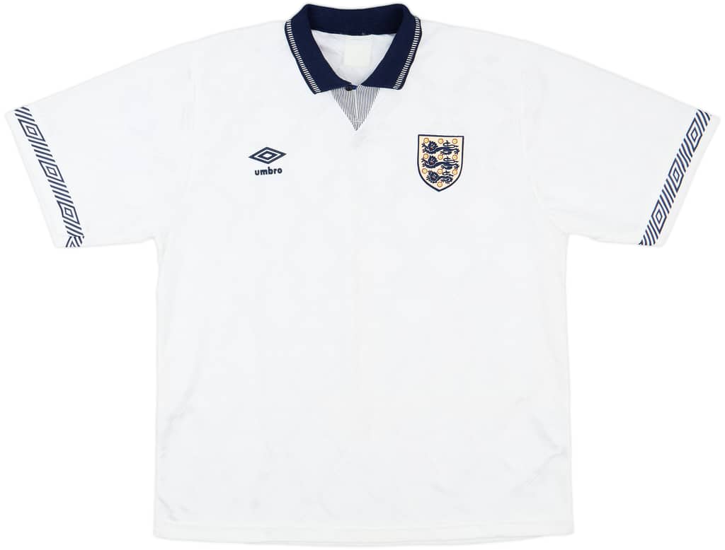 1990-92 England Home Shirt - 8/10 - (XL)