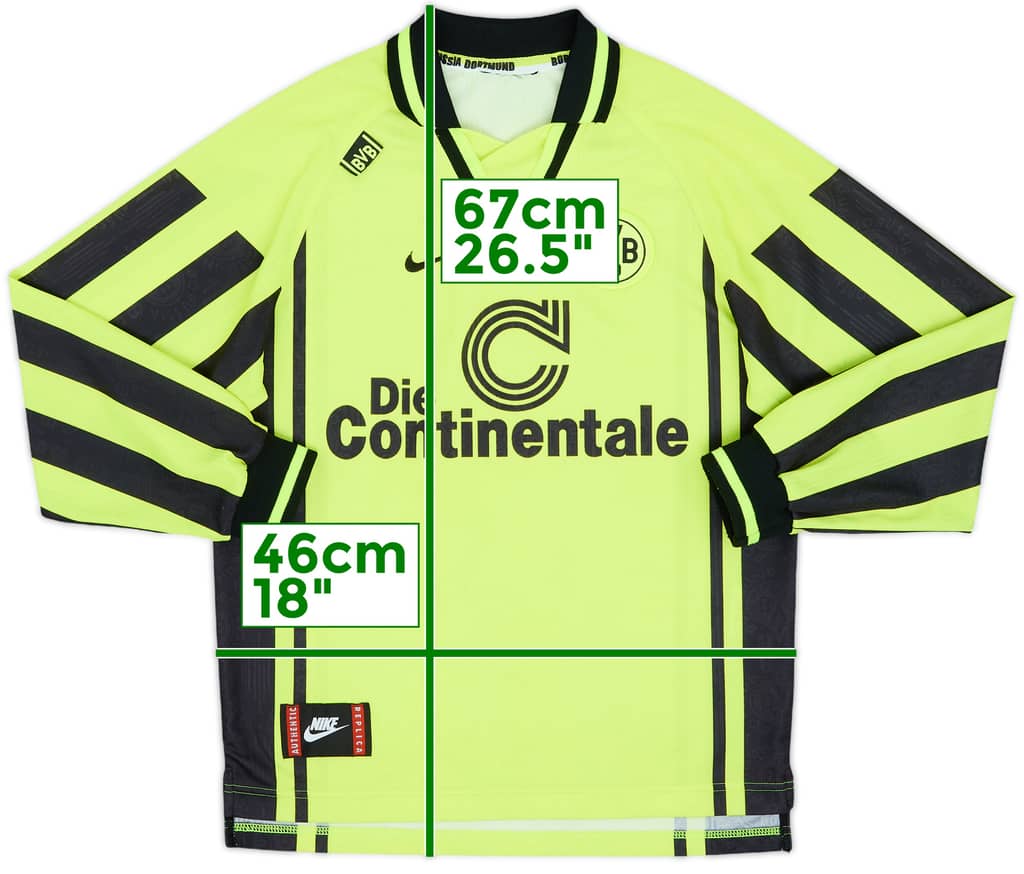 1996-97 Borussia Dortmund Home L/S Shirt - 8/10 - (L.Boys)