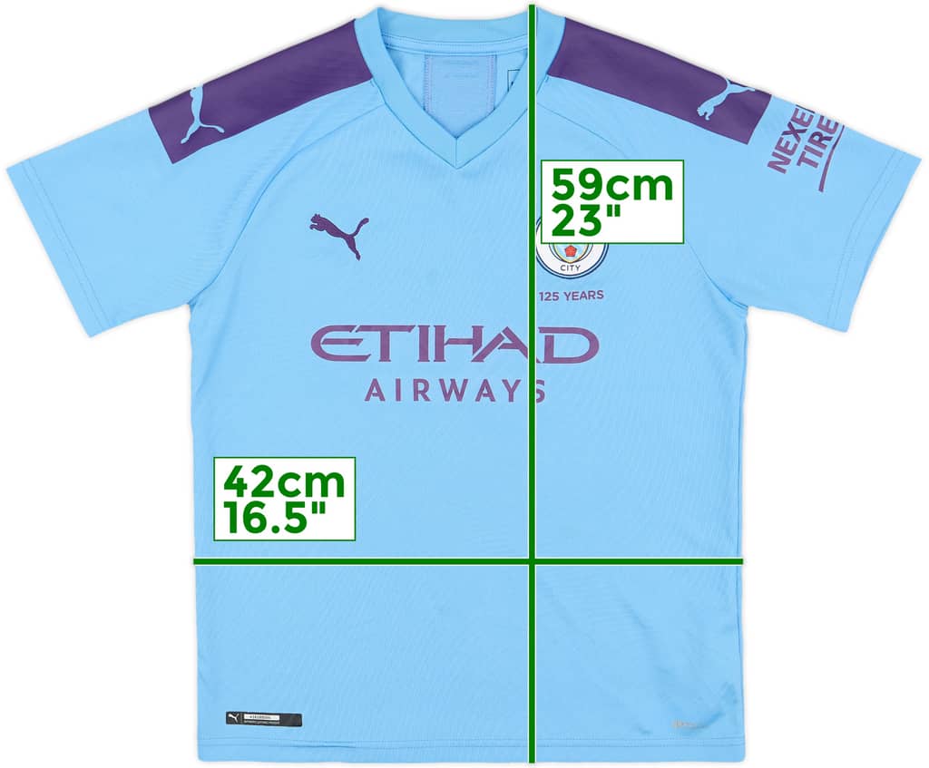 2019-20 Manchester City Home Shirt - 7/10 - (M.Boys)