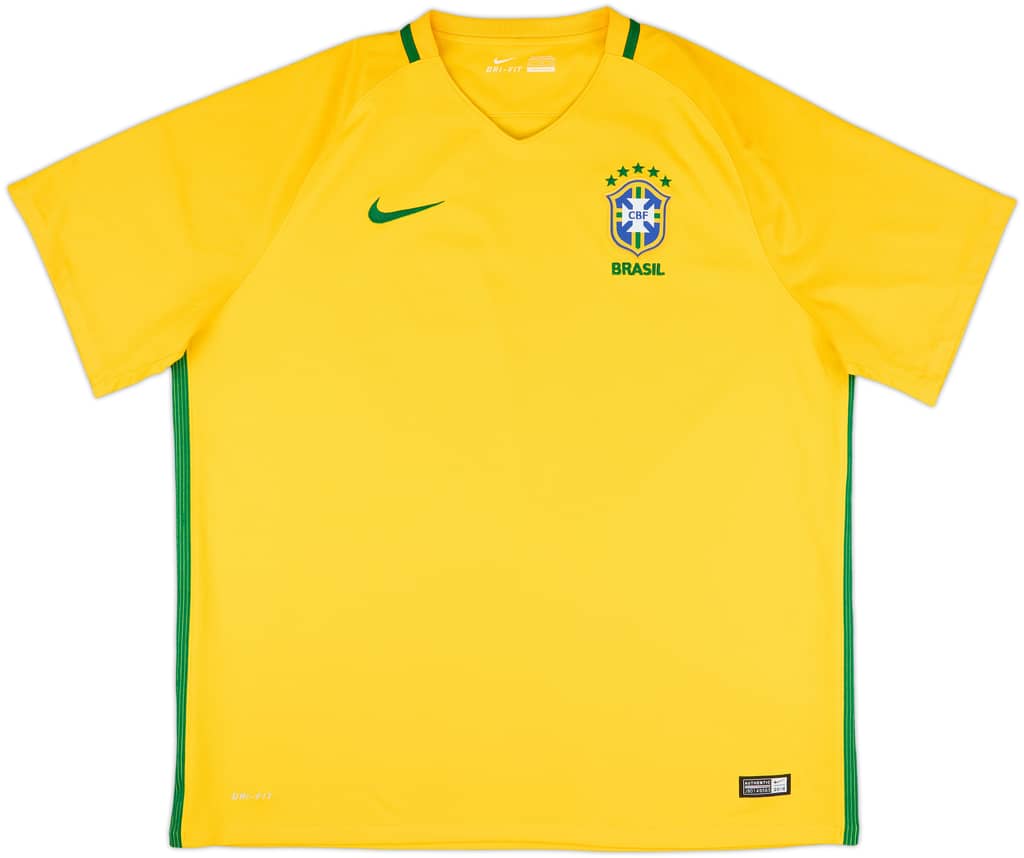2016-17 Brazil Home Shirt - 9/10 - (XXL)