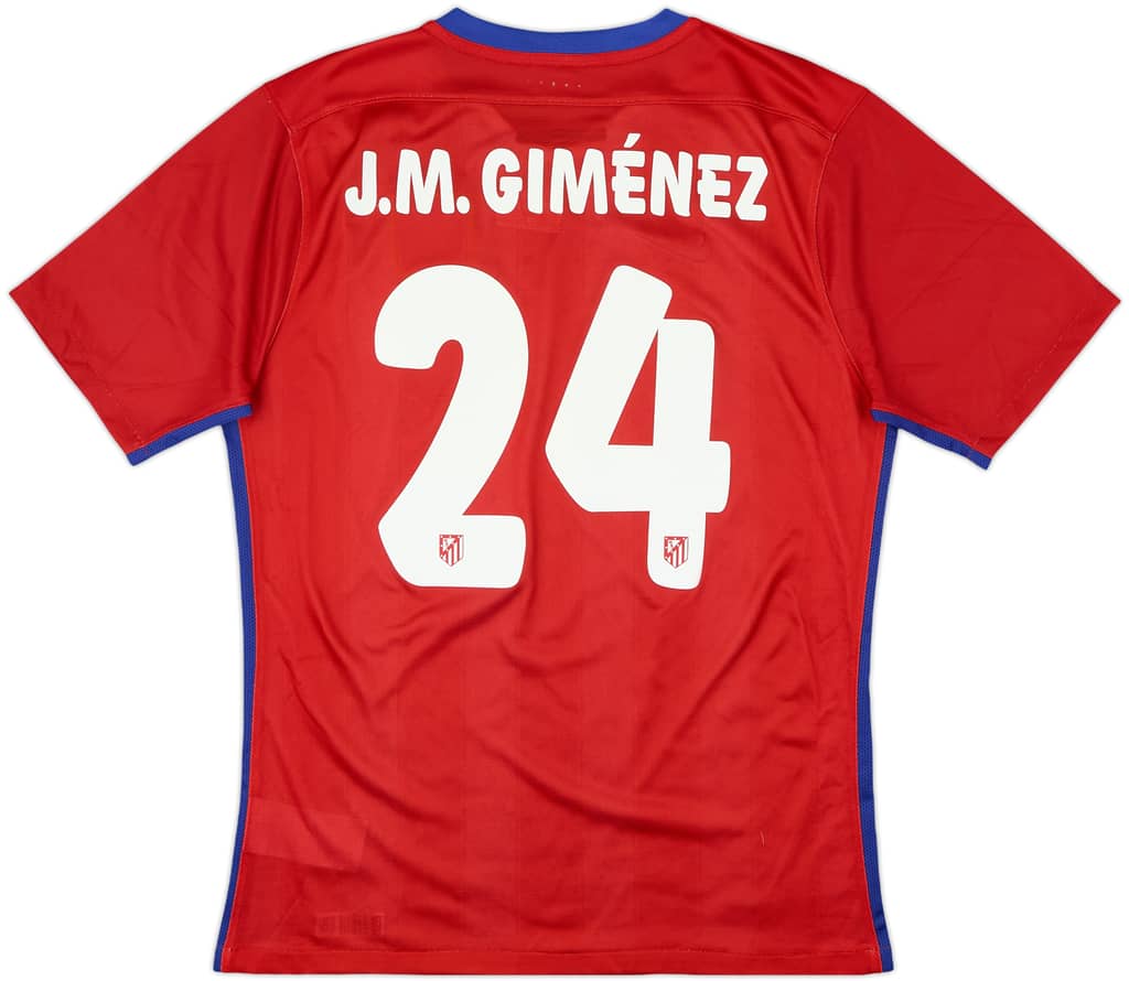2015-16 Atletico Madrid Player Issue Home Shirt J.Gimenez #24 - 6/10 - (XL)