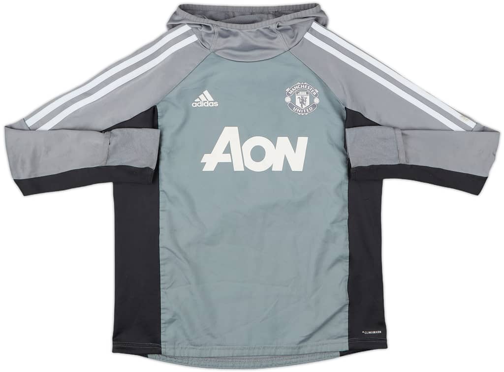 2017-18 Manchester United adidas Hooded Sweat Top - 7/10 - (M.Boys)