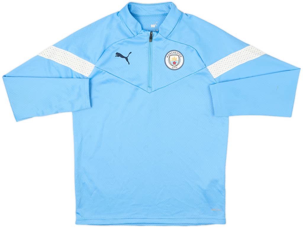 2022-23 Manchester City Puma 1/4 Zip Drill Top - 7/10 - (L.Boys)